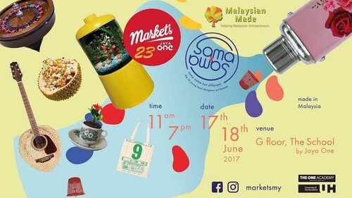 <div class="photoCaption">@marketsmy is back on this weekend with Malaysian Made theme! There will be many local products and food available. Remember to check it out alright? It will be held at The School, Jaya One from 11am till 7pm. So see you there! 😊 #markets23
#jayaone</div>