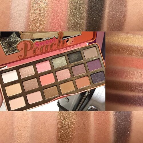<div class="photoCaption">Happy Easter weekend! 🐰 Can't wait for the @toofaced Sweet Peach Palette to reach our shores! The shades are so buttery and wearable! Swatches for you in the meantime! #Makeup #Clozette #ParadeofSwatches</div>