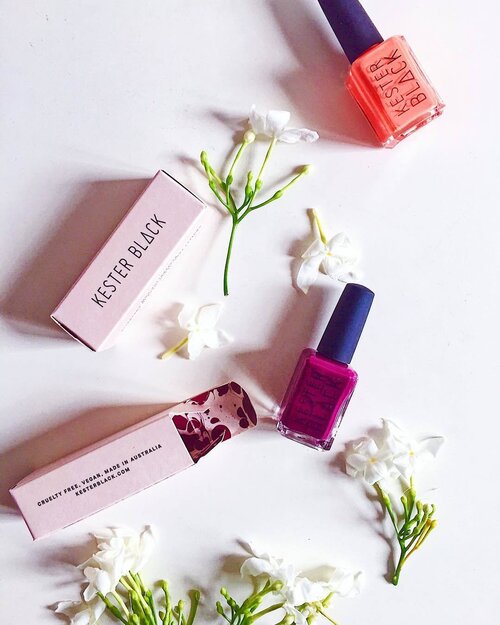 <div class="photoCaption">~~really stoked to receive these wonderful looking nail polishes from @kesterblack 💕😍💖 loving the philosophy and the sound of it already - Australian-made, breathable, cruelty and vegan-free! Can't wait to play around with them 😉😍😘</div>